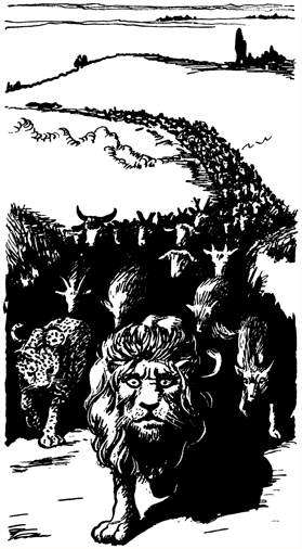 Illustration from pg. 91 of ‘About Reynard the Fox’